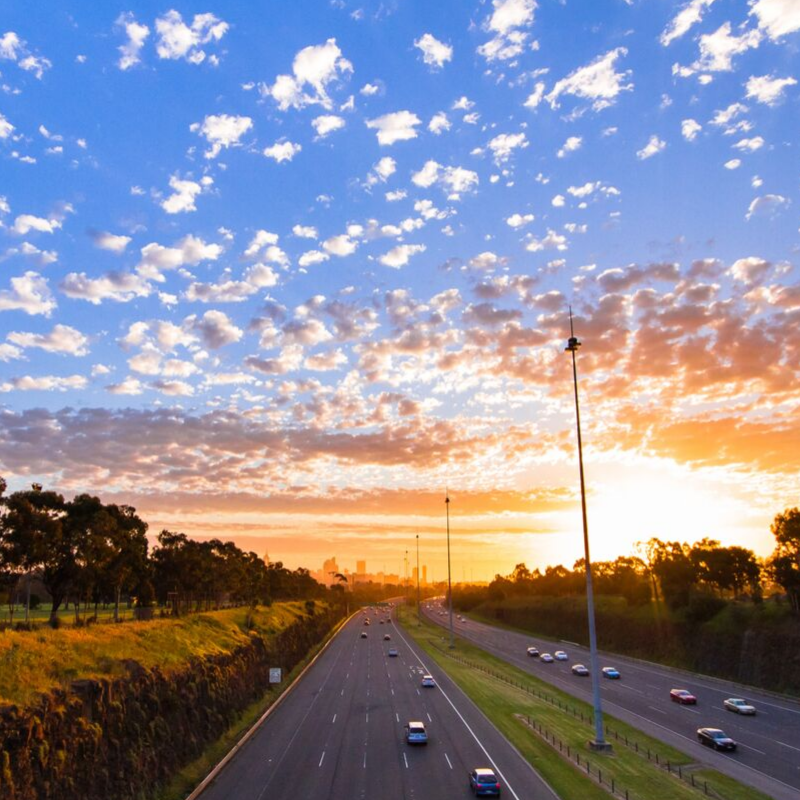 Melbourne road aerial view